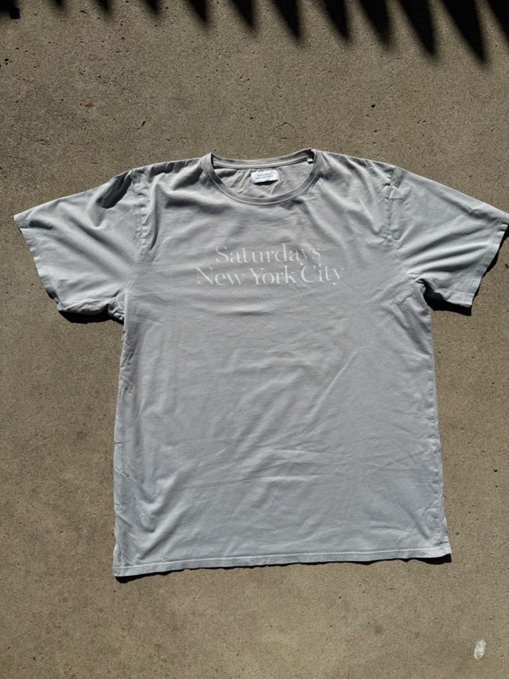 Saturdays New York City Men’s Light Gray Logo Tee - White Print